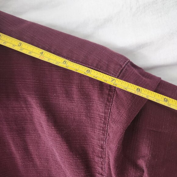 Vintage MEC Organics Burgundy Shirt (M) - Picture 7 of 8